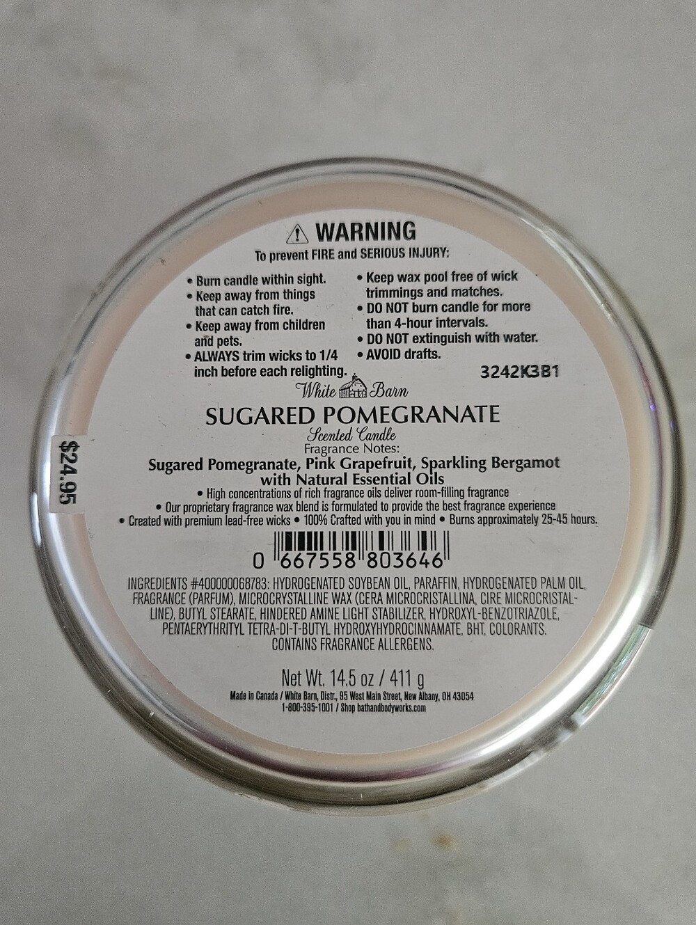 White Barn Sugared Pomegranate Candle - Picture 3 of 4